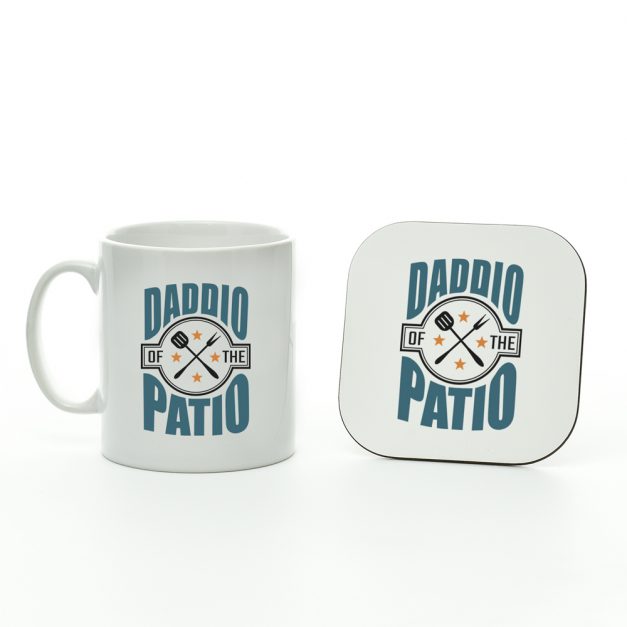 daddio of the patio mug and coaster set